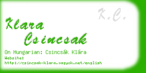 klara csincsak business card