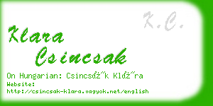 klara csincsak business card